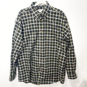Orvis Men’s 100% Cotton Plaid Long Sleeve Button Down Shirt Size Large